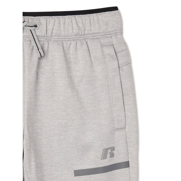 Russell Dri-Power Boys L 10/12 Sweatpant Tech Fleece Jogger Pockets SILVER/BLACK - Picture 3 of 3